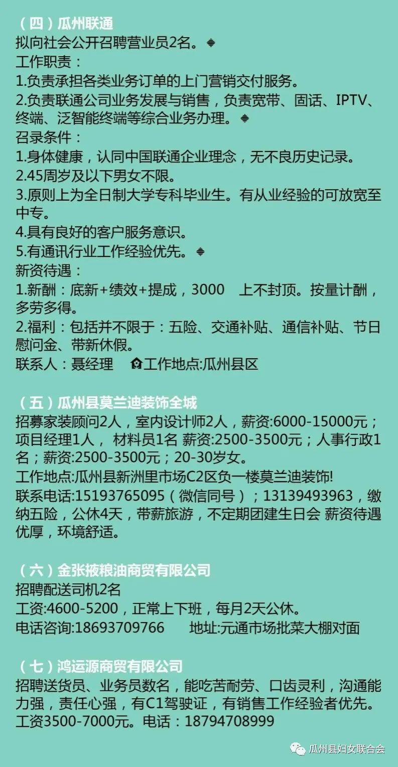 瓜州在線最新招聘信息概覽，瓜州在線最新招聘信息總覽